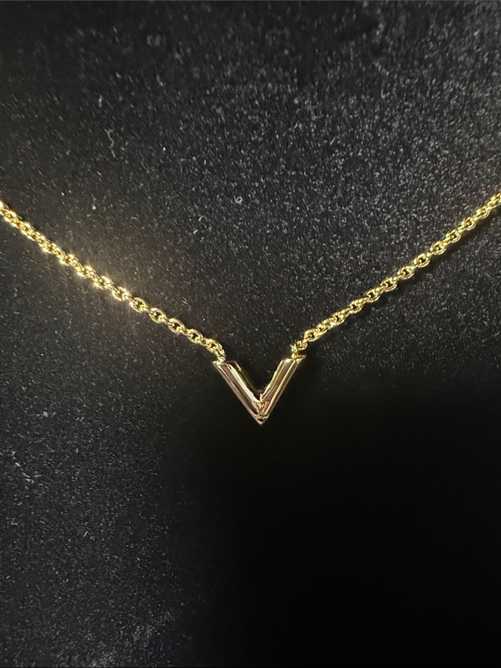 Gold tone V-Shaped Pendant Necklace - Minimal Women's Jewelry